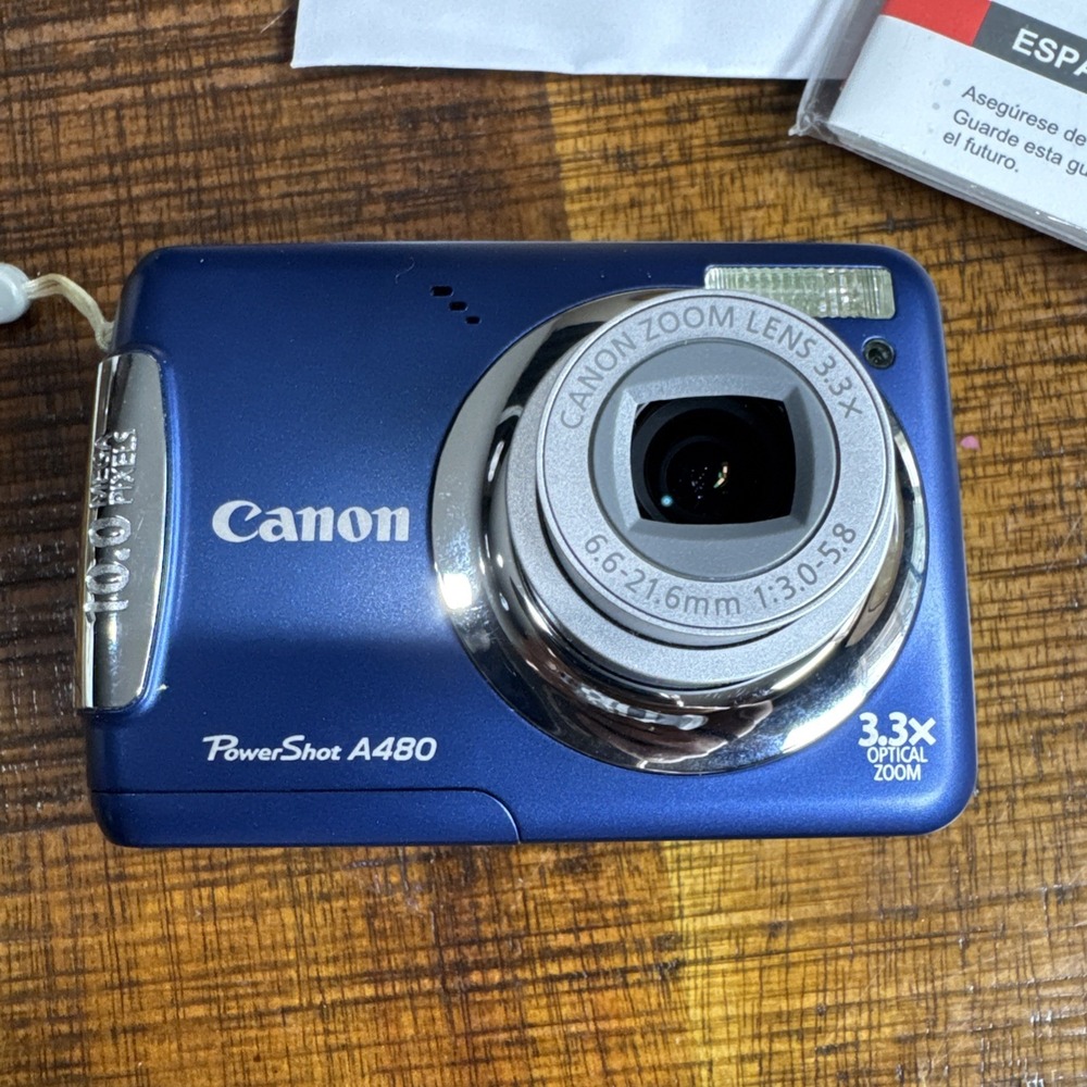 Canon PowerShot A480 Digital Camera 10MP 3.3X Optical Zoom TESTED Cables EUC - Picture 3 of 13